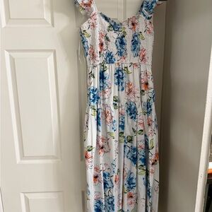Abercrombie & Fitch White and Blue Floral Dress